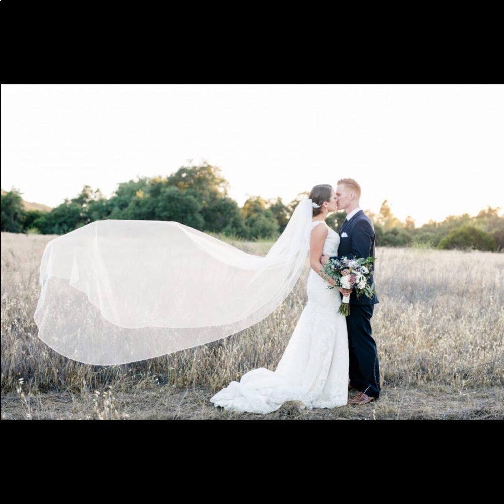 Swarovski ivory cathedral veil